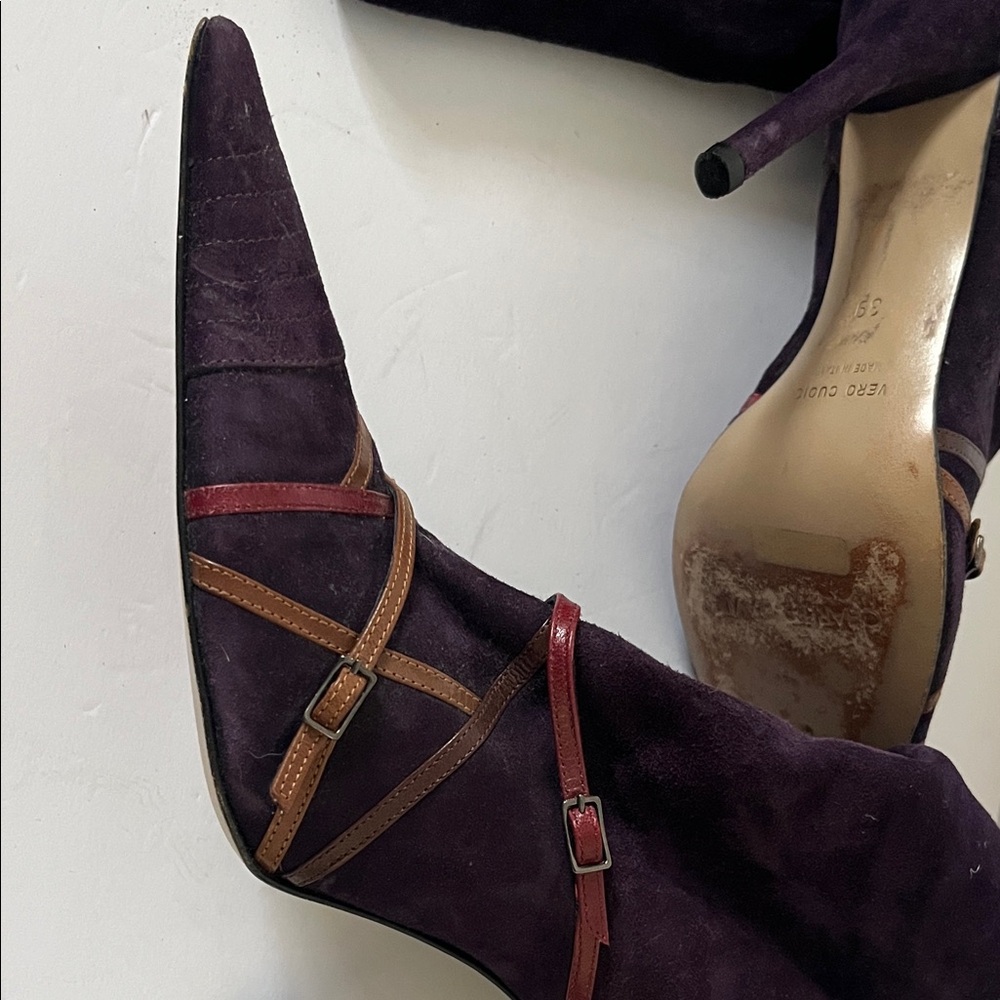Vero Cuoio Dark Purple Heeled Boots - Picture 4 of 10